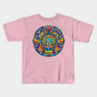 Aztec Calendar - Colorful Design Kids T-Shirt